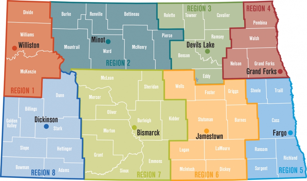 Community Connect provider region map of North Dakota