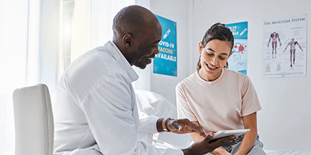 Patient talking with a medical provider