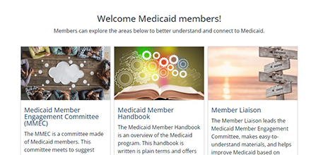 Screenshot of the Medicaid Member Webpage