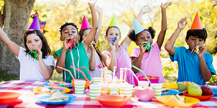 Kids celebrating a birthday.