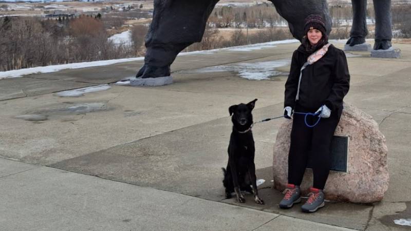 Dori Kinzler with dog