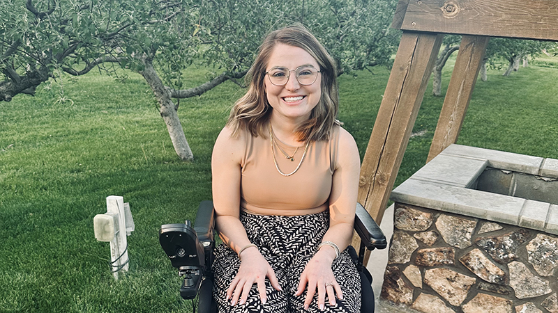 Alissa Patterson posing in her wheelchair